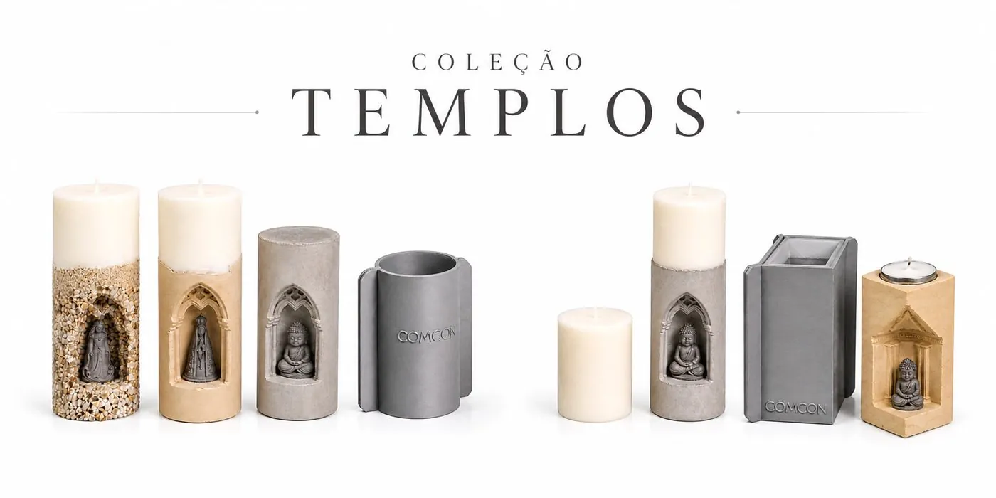 Coleção Templos — velas e formas